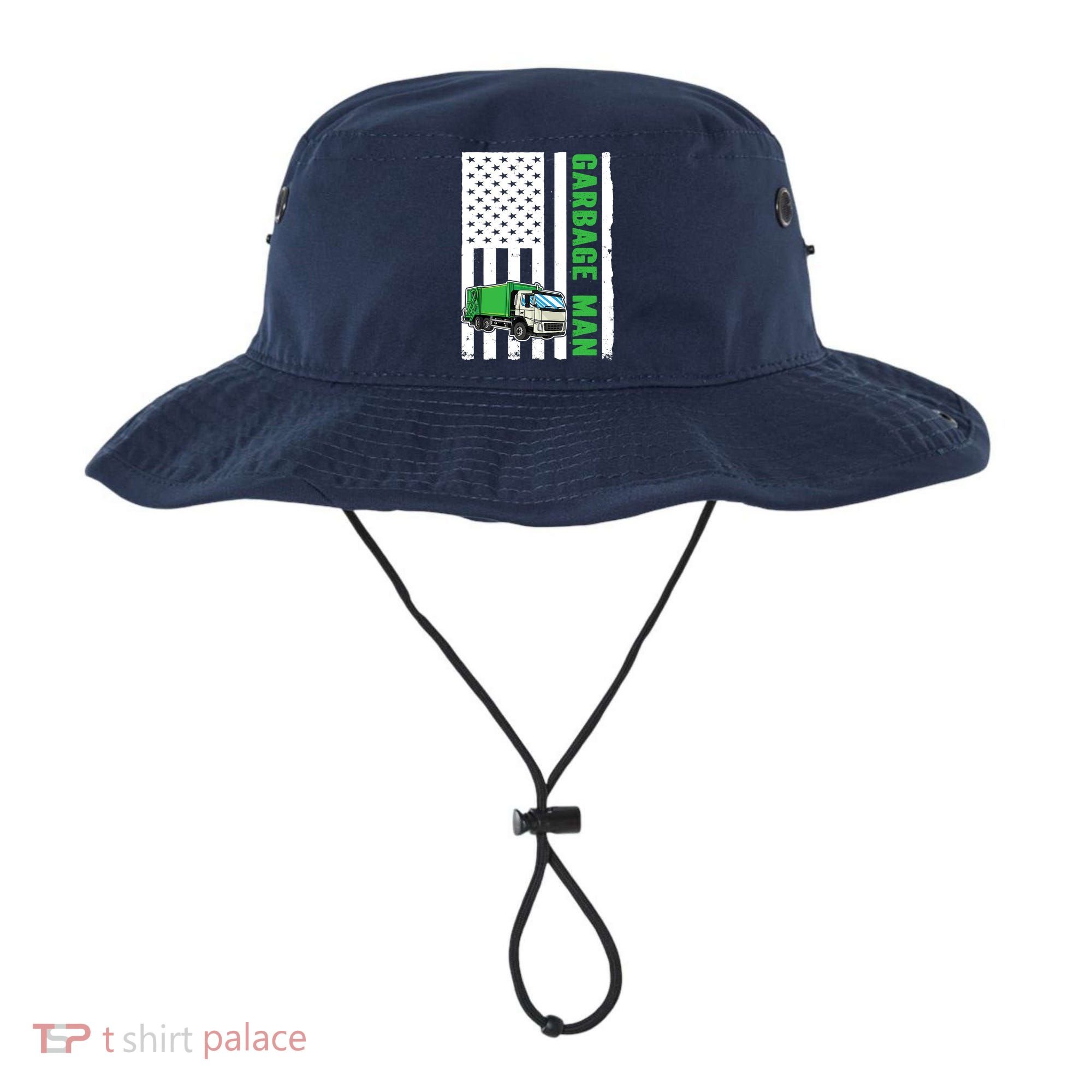 Garbage Man US Flag Garbage Truck Bucket Hat