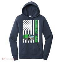 Garbage Man US Flag Garbage Truck Women's Hoodie thumb 0