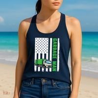 Garbage Man US Flag Garbage Truck Women's Tank Top thumb 2