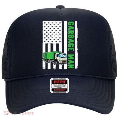 Garbage Man US Flag Garbage Truck Hat