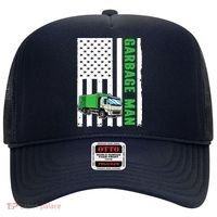 Garbage Man US Flag Garbage Truck Hat thumb 0