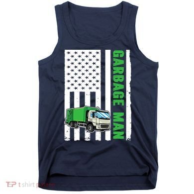 Garbage Man US Flag Garbage Truck Tank Top