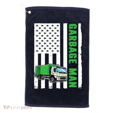 Garbage Man US Flag Garbage Truck Golf Towel