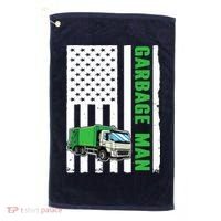 Garbage Man US Flag Garbage Truck Golf Towel thumb 0