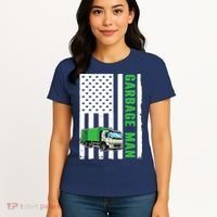 Garbage Man US Flag Garbage Truck Women's T-Shirt thumb 4