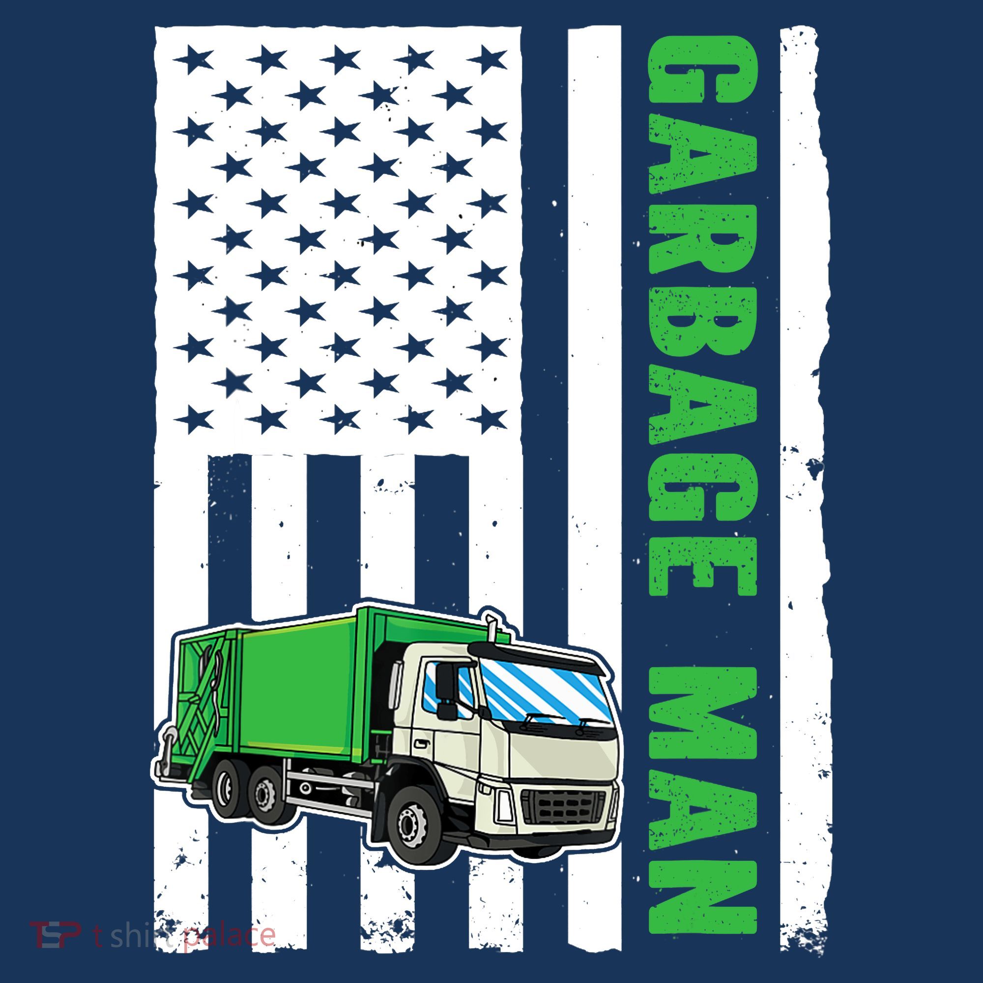 Garbage Man US Flag Garbage Truck Kids Sweatshirt