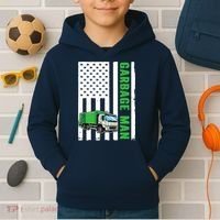 Garbage Man US Flag Garbage Truck Kids Hoodie thumb 2