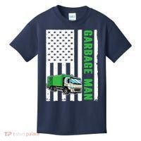 Garbage Man US Flag Garbage Truck Kids T-Shirt thumb 0