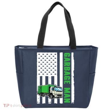 Garbage Man US Flag Garbage Truck Tote Bag