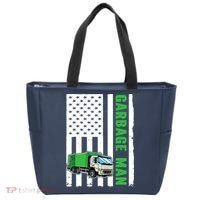 Garbage Man US Flag Garbage Truck Tote Bag thumb 0