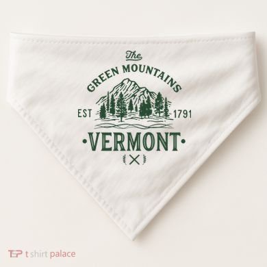 Green Mountains Vermont Vacation USA-Made Doggie Bandana