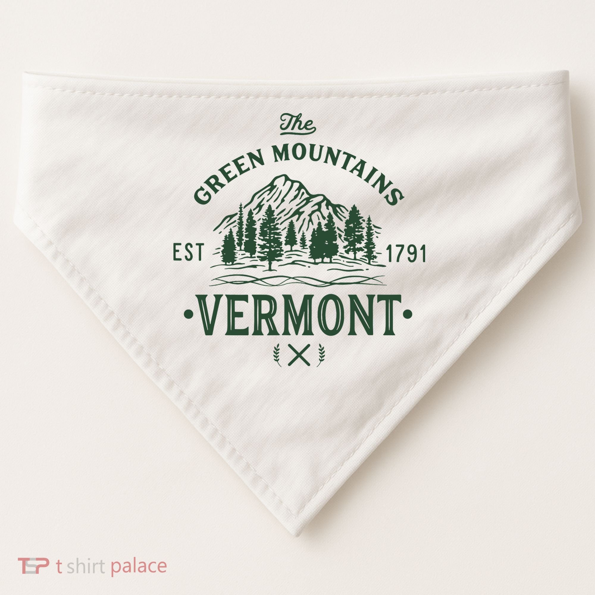 Green Mountains Vermont Vacation USA-Made Doggie Bandana