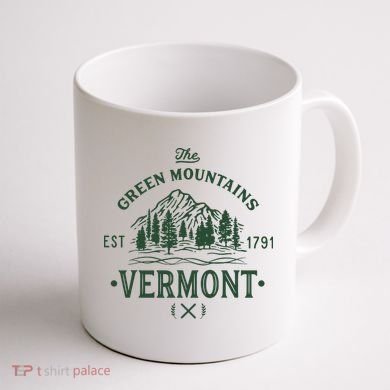 Green Mountains Vermont Vacation Coffee Mug back