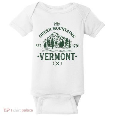 Green Mountains Vermont Vacation Baby Bodysuit