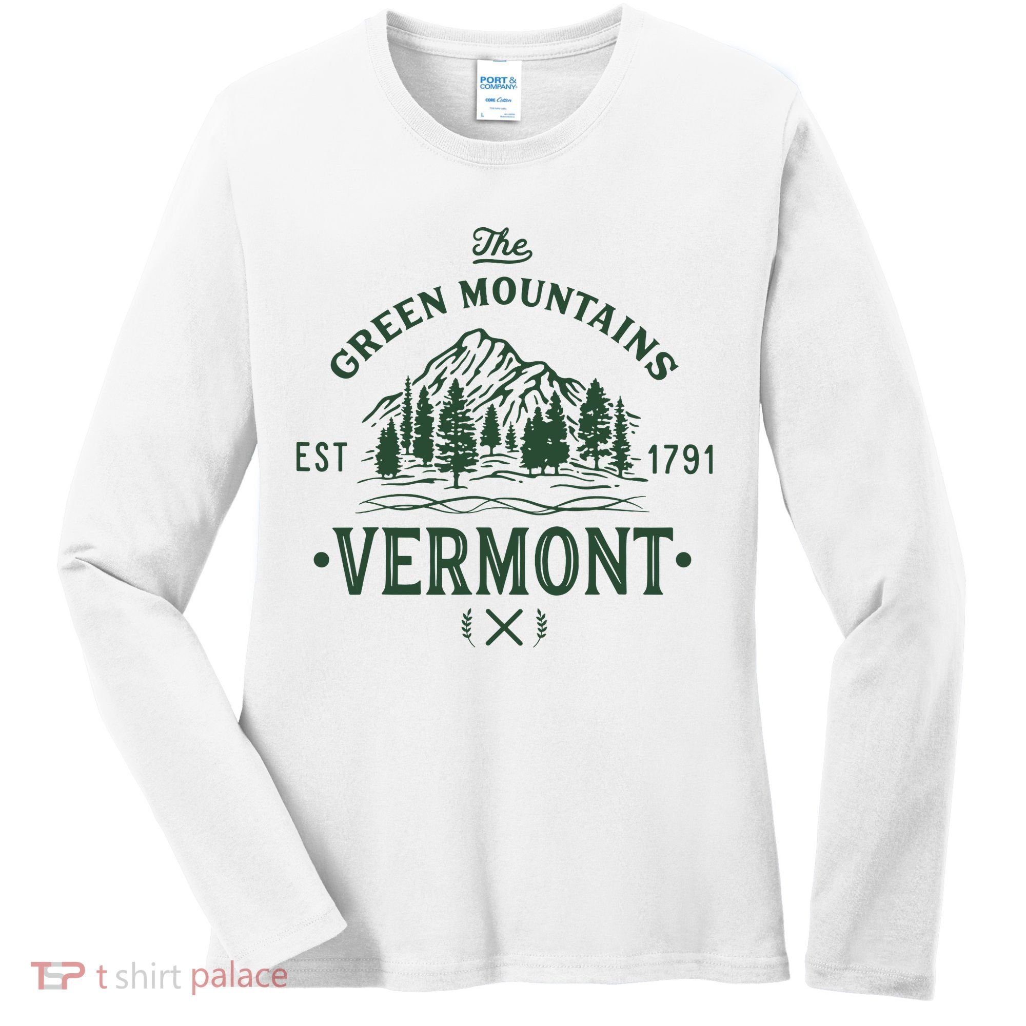 Green Mountains Vermont Vacation Women's Long Sleeve Shirt