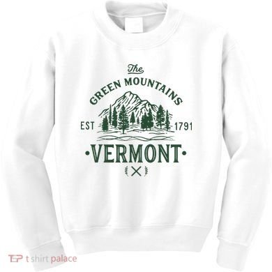 Green Mountains Vermont Vacation Kids Sweatshirt