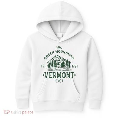 Green Mountains Vermont Vacation Kids Hoodie