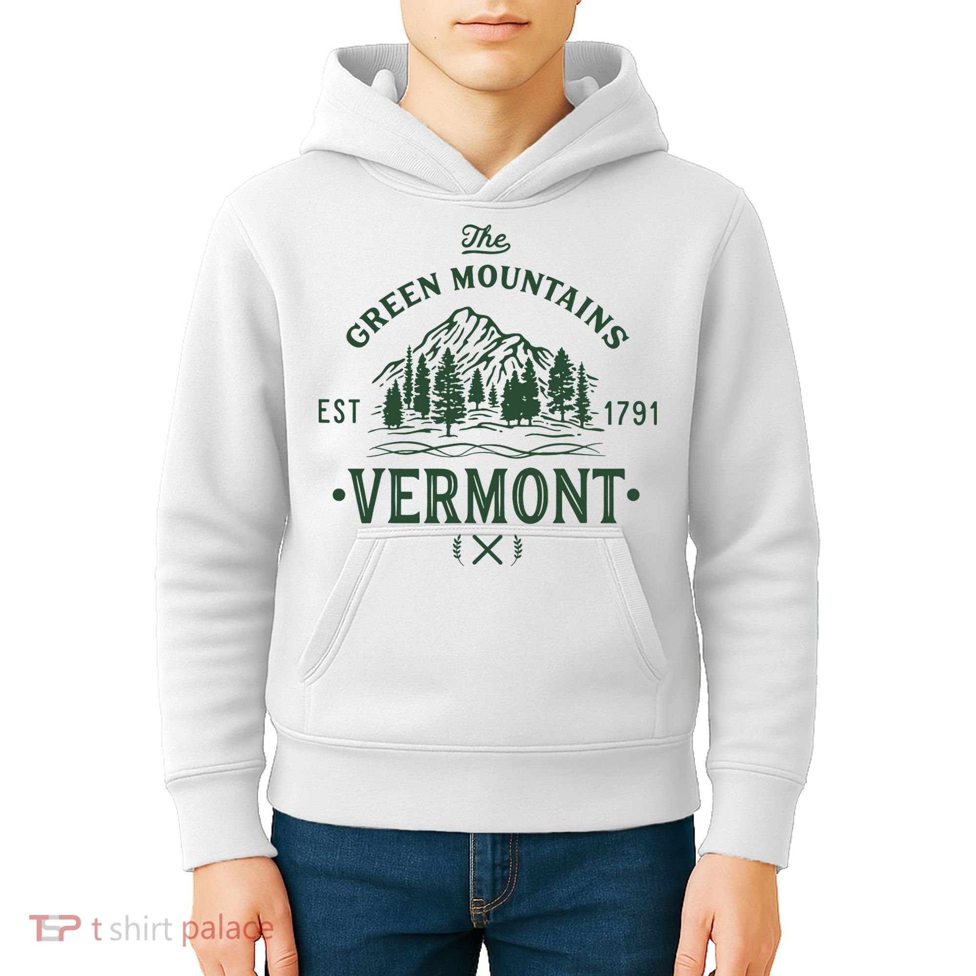 Green Mountains Vermont Vacation Kids Hoodie