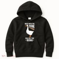 Goose Mess With The Honk You Get The Bonk Kids Hoodie thumb 0