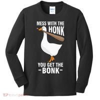 Goose Mess With The Honk You Get The Bonk Kids Long Sleeve Shirt thumb 0