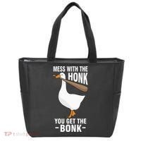 Goose Mess With The Honk You Get The Bonk Tote Bag thumb 0