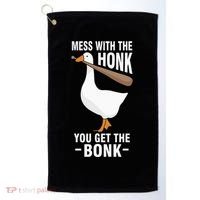Goose Mess With The Honk You Get The Bonk Golf Towel thumb 0