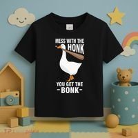 Goose Mess With The Honk You Get The Bonk Toddler T-Shirt thumb 3