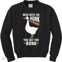 Goose Mess With The Honk You Get The Bonk Kids Sweatshirt thumb 0