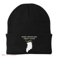 Greenland Map With Trump Hair Make Greenland Great Again Beanie thumb 0