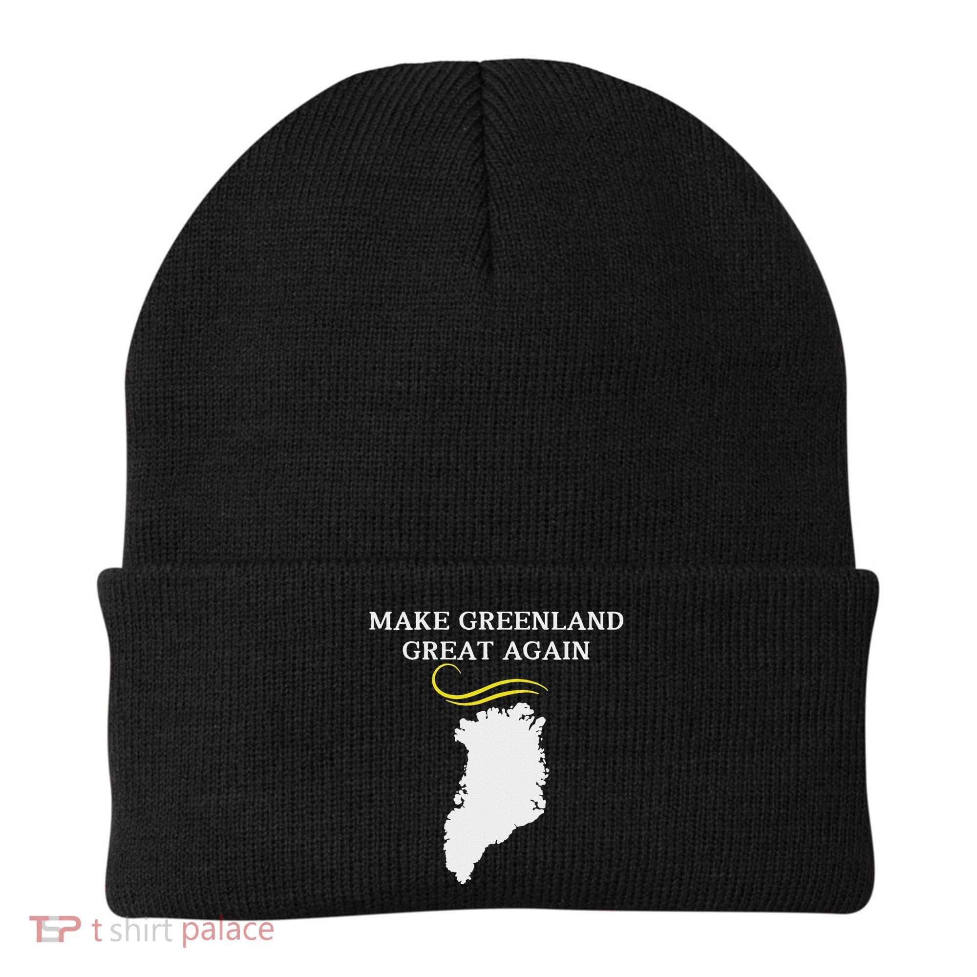 Greenland Map With Trump Hair Make Greenland Great Again Beanie