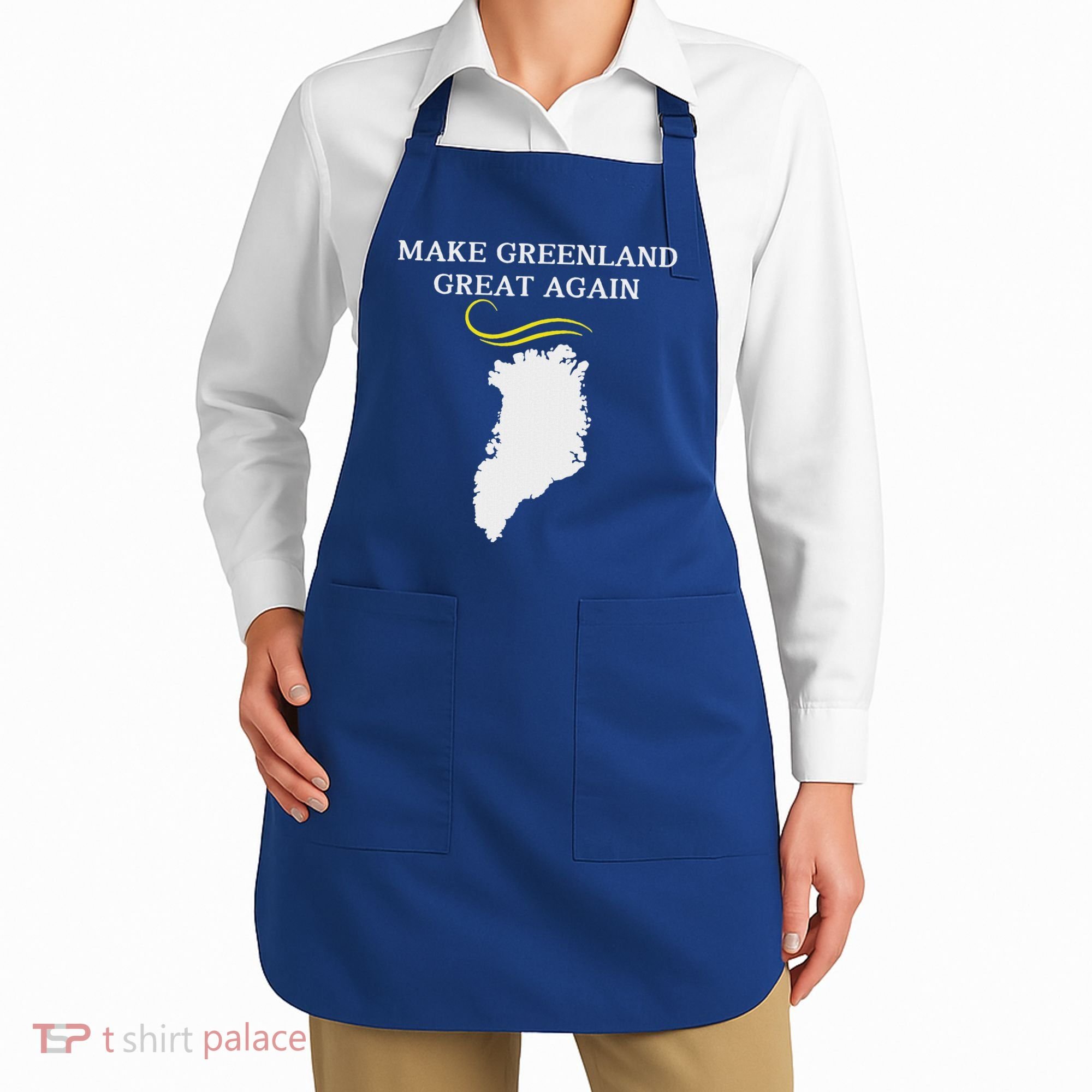 Greenland Map With Trump Hair Make Greenland Great Again Apron