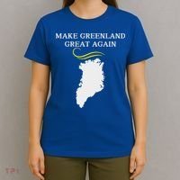 Greenland Map With Trump Hair Make Greenland Great Again T-Shirt thumb 4