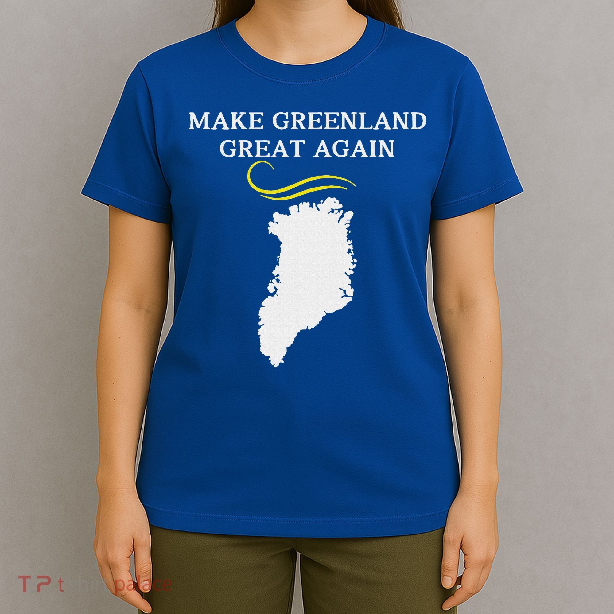 Greenland Map With Trump Hair Make Greenland Great Again T-Shirt