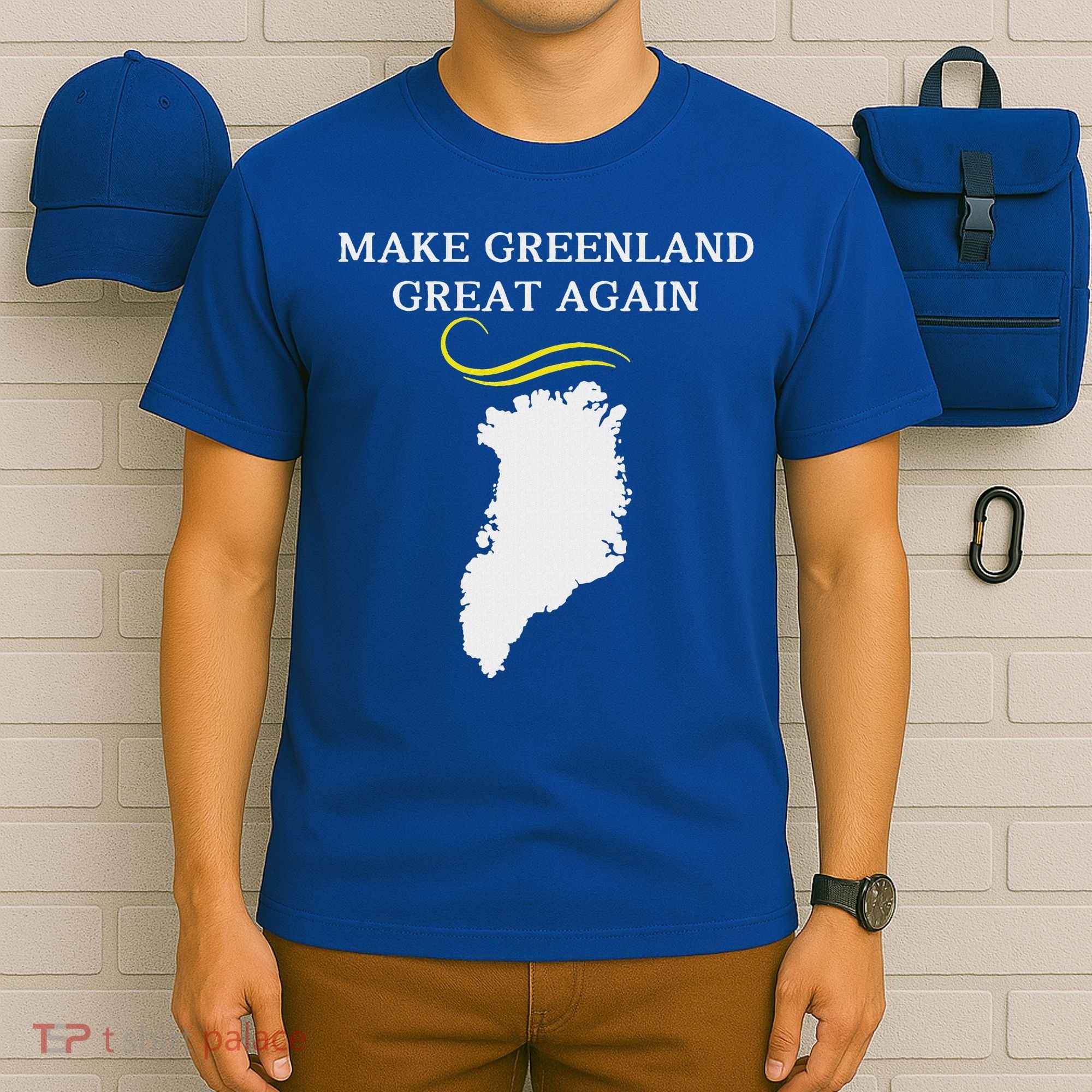 Greenland Map With Trump Hair Make Greenland Great Again T-Shirt