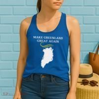 Greenland Map With Trump Hair Make Greenland Great Again Women's Tank Top thumb 2