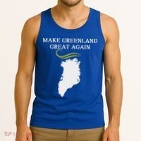 Greenland Map With Trump Hair Make Greenland Great Again Tank Top thumb 3