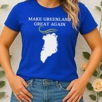 Greenland Map With Trump Hair Make Greenland Great Again Women's T-Shirt thumb 2