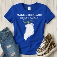 Greenland Map With Trump Hair Make Greenland Great Again Women's T-Shirt thumb 3