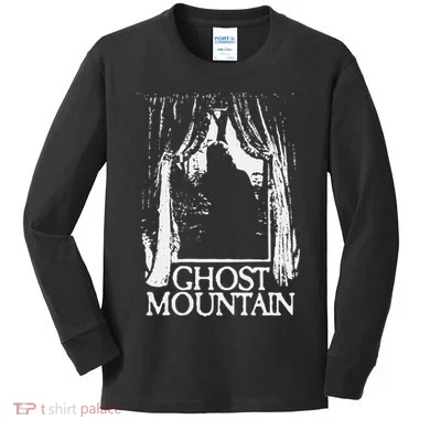Ghost Mountain Window Black Kids Long Sleeve Shirt