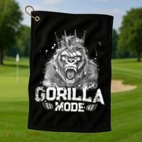 Gorilla Mode Workout Gym Success Fitness King Beast Gift Golf Towel thumb 1