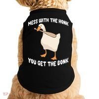 Goose Mess With The Honk You Get The Bonk Doggie Tank thumb 0