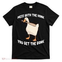 Goose Mess With The Honk You Get The Bonk T-Shirt thumb 0