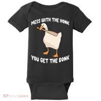 Goose Mess With The Honk You Get The Bonk Baby Bodysuit thumb 0