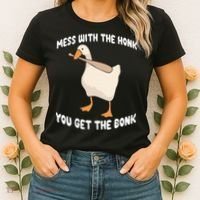 Goose Mess With The Honk You Get The Bonk Women's T-Shirt thumb 2