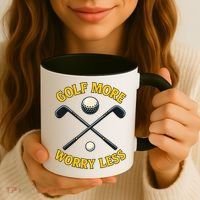 Golf More Worry Less Coffee Mug thumb 3