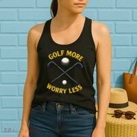 Golf More Worry Less Women's Tank Top thumb 2