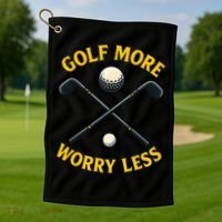 Golf More Worry Less Golf Towel thumb 1