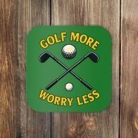 Golf More Worry Less Coaster thumb 0