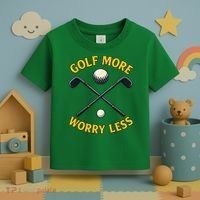 Golf More Worry Less Toddler T-Shirt thumb 3