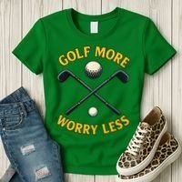 Golf More Worry Less Women's T-Shirt thumb 3
